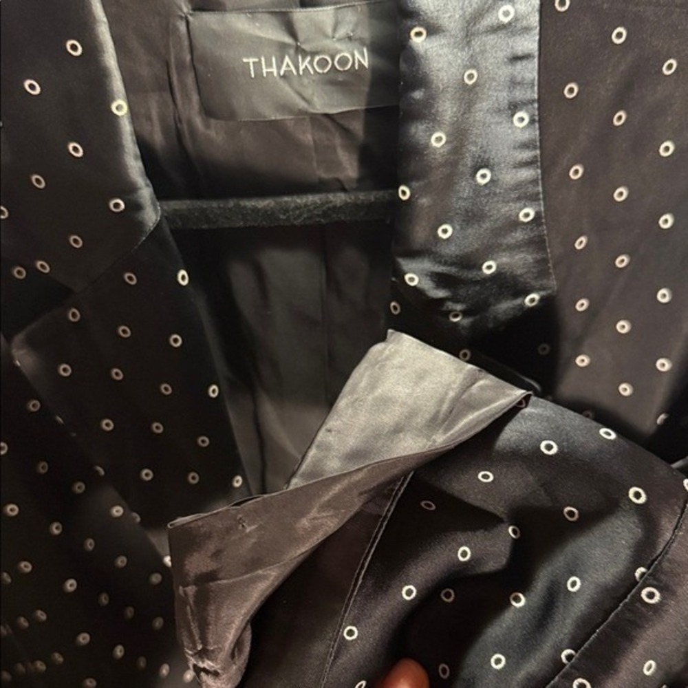 Thakoon Jacket luxury fabric basics black White Dot detail 6 oversize blazer 6 M - Picture 10 of 11